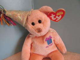 TY Beanie Babies Baby plush birthday bear &quot;OCTOBER &quot;  w/Tag - £7.10 GBP
