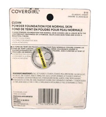 CoverGirl Clean Powder Foundation Classic Ivory 510 for Normal Skin-New/Sealed Item image 3