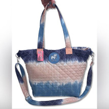 Puppie Love Quilted Striped Ombre Tie Dye Tote Bag Rare Different Color Pattern - £16.95 GBP