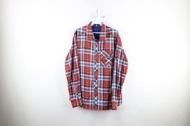 Mammut Mens Size Large Spell Out Lugano Collared Flannel Button Shirt Red Plaid - £50.58 GBP