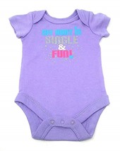 Infant Baby Girl Romper Lilac My Aunt Is Single &amp; Fun Size 0-3 Months - £15.94 GBP