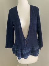 NEW TAGS  Ralph Lauren Cardigan Sweater  Linen Knit Peplum Bell Sleeve PM - €49,08 EUR