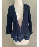 NEW TAGS  Ralph Lauren Cardigan Sweater  Linen Knit Peplum Bell Sleeve PM - $78.53 CAD