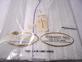 NEW Vtg Size L Summer Short Mens Pajamas Diplomat Sleepwear Set Navy Blue White - £34.07 GBP