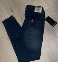 True Religion Jennie Curvy Mid Rise Super Skinny Flap Pocket Abyss Wash ... - $167.31