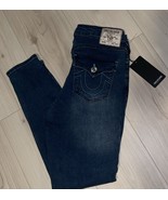 True Religion Jennie Curvy Mid Rise Super Skinny Flap Pocket Abyss Wash ... - $3,079.76 MXN