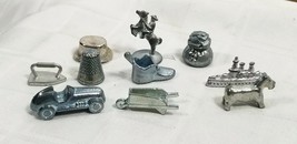 #7 Vtg Lot Of Ten Monopoly Movers Pewter Replacement Pieces Classic &amp; Retired E5 - £7.19 GBP