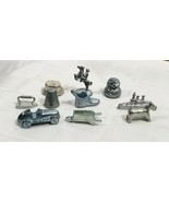 #7 Vtg Lot of TEN MONOPOLY MOVERS Pewter Replacement Pieces CLASSIC &amp; RE... - £7.07 GBP