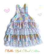 Toddler Girl Tiered Square Neckline Crisscross Backless Cotton Lace Dress - $25.99