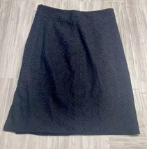 Banana Republic Size 2 All Over Lace Pattern Skirt Lined Black Zip Slit - £7.80 GBP