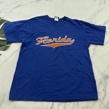 Old Varsity Mens Vintage Y2k Florida Embroidered T-Shirt Size L Blue Ora... - $376.14 MXN