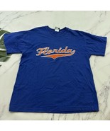 Old Varsity Mens Vintage Y2k Florida Embroidered T-Shirt Size L Blue Ora... - $376.14 MXN