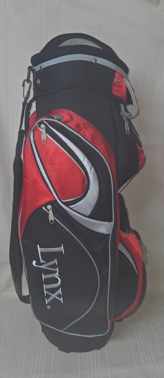 Lynx Cart Golf Bag 14 Way Divided, 9 Zipper Pockets - $39.59