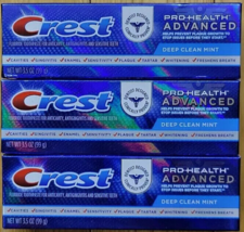 LOT OF 3 CREST PRO HEALTH ADVANCED DEEP CLEAN MINT TOOTHPASTE 3.5oz Exp ... - £14.18 GBP