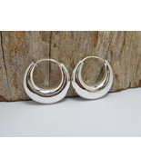 Minimalist Silver Hoop Earrings, 925 Sterling Silver, Handmade Earrings ... - £28.04 GBP