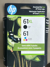 Genuine HP 61 XL Black &amp; 61 Tri-Color Ink Cartridges 2 Pack Exp: 3/2025 ... - $44.00