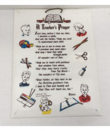 vintage retro  christian a teacher&#39;s prayer plastic wall hanging with gr... - $19.75