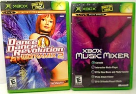 Lot 2 Microsoft Xbox Games Dance Dance Revolution Ultramix 2 &amp; Xbox Music Mixer - £9.69 GBP