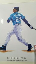 Ken Griffey Jr Seattle Mariners Baseball Print Poster 12&quot; x 16&quot; - £19.71 GBP