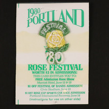 1980 Portland Oregon Rose Festival 1-1/2&quot; Patch Worth $3 In Admission Vi... - £5.72 GBP