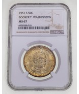 1951-S 50C Booker T. Washington Commemorative Half Dollar NGC MS-67 - £534.06 GBP
