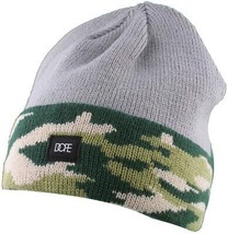 Dope Couture Grey Green Camo Fold over Cuff Beanie Winter Hat NEW - £14.11 GBP
