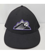 Colorado Rockies MLB New Era Black Hat Cap Fitted Size 7 Authentic Colle... - $9.95