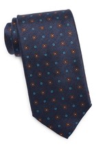 Canali Geometric Neat Silk Tie, Color Navy - £91.90 GBP