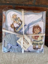 Classic Raggedy Ann &amp; Andy Gift Box Set Hooded Towel Wash Mitt Washcloth... - £12.68 GBP