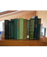 Vintage Book Lot of 11 Instant Library Staging Decor Green Bookshelf Dis... - £36.43 GBP