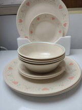 Vintage Corelle Forever Yours 12-Pc Set, 4-Dinner Plates 4-Cereal Bowls ... - $128.69