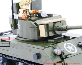 M4 Tank Sherman US ARMY Tank World war II WW 2 building brick set Olive Green image 6