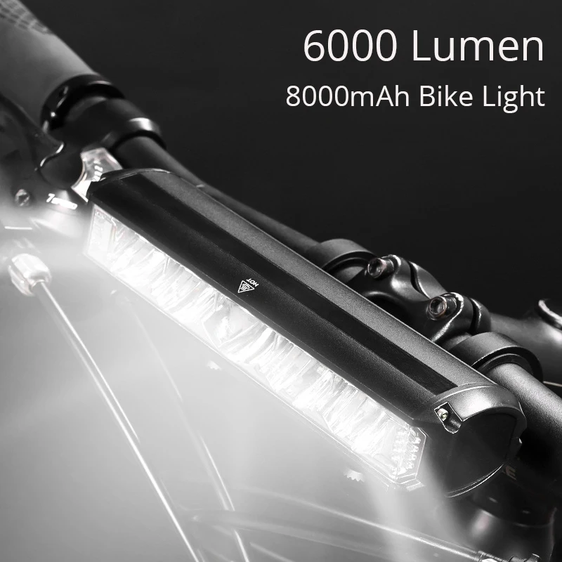 6000 Lumen Bicycle Light Front Rechargeable 8000mAh Powerful Bike Light USB LED - £18.27 GBP+