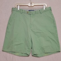 Peter Millar Men&#39;s Shorts Size 34 Washed Green Flat Front Chino Pima Cotton - £18.86 GBP