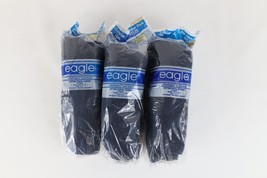 Deadstock Vintage 90s Lot of 9 Pairs Cotton Casual Cushion Crew Socks Bl... - $34.60