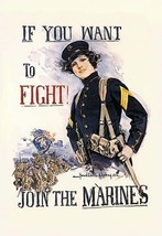 If You Want to Fight! Join the Marines by Howard Chandler Christy - Art Print - £17.51 GBP+