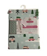 Twilight Town Christmas Fabric Shower Curtain Holiday Light Green Outdoo... - $48.24 CAD