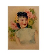 Girl with Flowers Poster Vintage Reproduction Print Chinese Shanghai Lad... - $92.47 MXN+