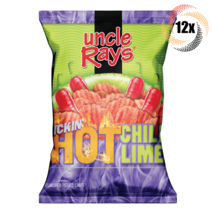 12x Bags Uncle Ray's Hot Chili Lime Flavored Potato Chips | 3oz | Fast Shipping - £28.17 GBP