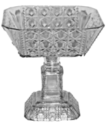 Adams Glass Valencia Waffle Open Compote Pedestal Bowl 7 1/4&quot; EAPG 1885 - $47.86 CAD