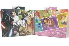 Star Wars & Disney Princess Advent 12 Days Of Socks, Kids Medium 9-2.5 Christmas - $34.64