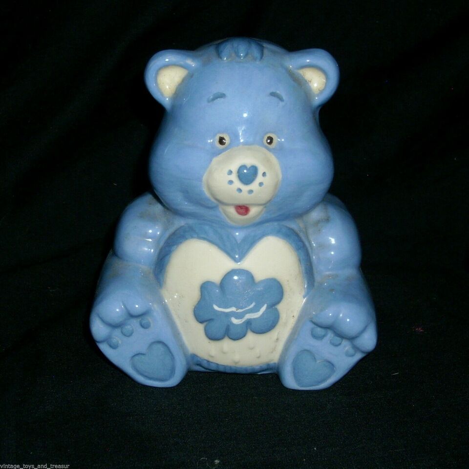 Primary image for 6" GRUMPY CARE BEAR BLUE CLOUD CERAMIC SITTING STATUE HAND PAINTED FIGURINE TOY