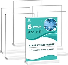 8.5 x 11 Acrylic Sign Holder  Clear Table Signs Stand 6 pack NEW - £33.10 GBP