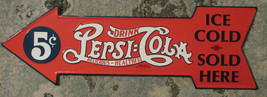 1990 27 Inch Arrow Coca Cola Sold Here Ice Cold Sign  - £29.51 GBP