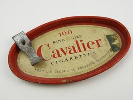 Cavalier King Size Cigarettes Tin Top w/ sliding an opener Can Lid - $4.74