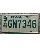 IOWA 1978 License Plate  94 GN7346 - £19.11 GBP