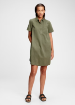 Gap Shirt Dress Size 2X Army Green Military Short Sleeve Popover Tunic F... - $37.04