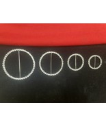 Rhinestone Round silver slider  Buckle Fit 2.5” / 2”/1 1/8” - $5.99+