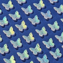 100 Glass Butterfly Beads Clear Frosted AB Supplies Glitter Jewelry Making 11mm - £15.56 GBP