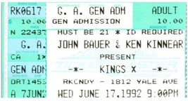 Kings X Ticket Stub June 17 1992 Seattle Washington-
show original title... - $34.64